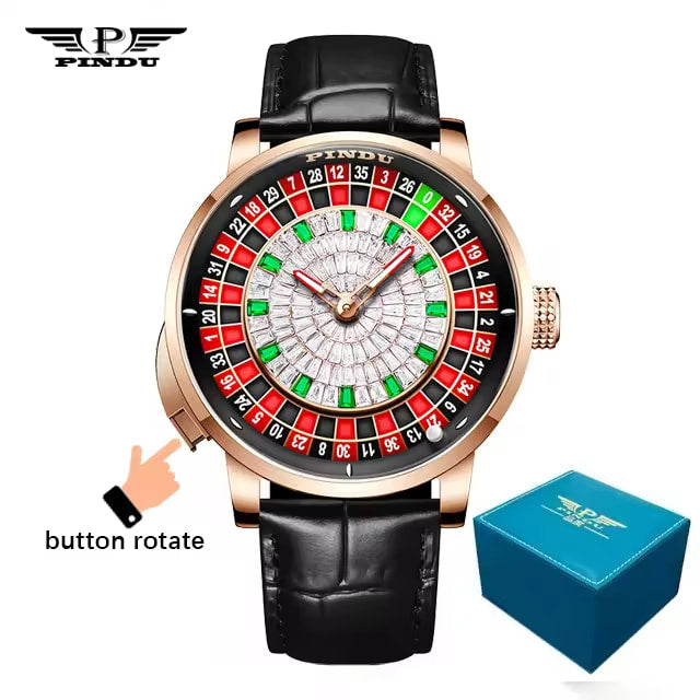 PINDU 2025 Luxury Men's Automatic Roulette Watch