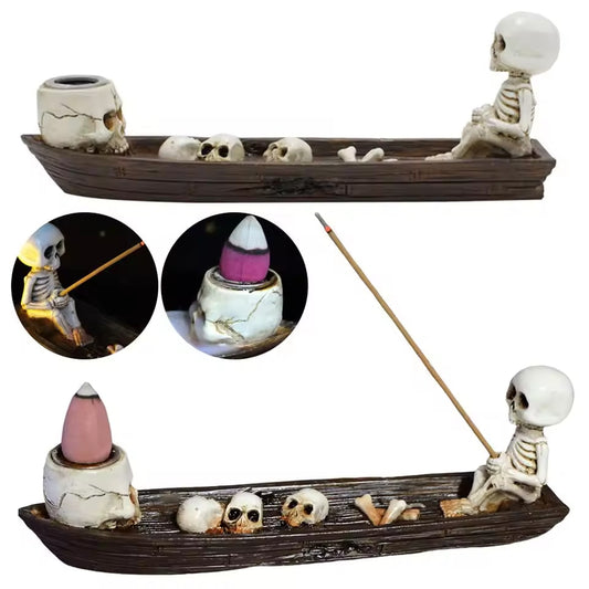 Skull Boat Incense Holder
