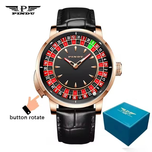 PINDU 2025 Luxury Men's Automatic Roulette Watch