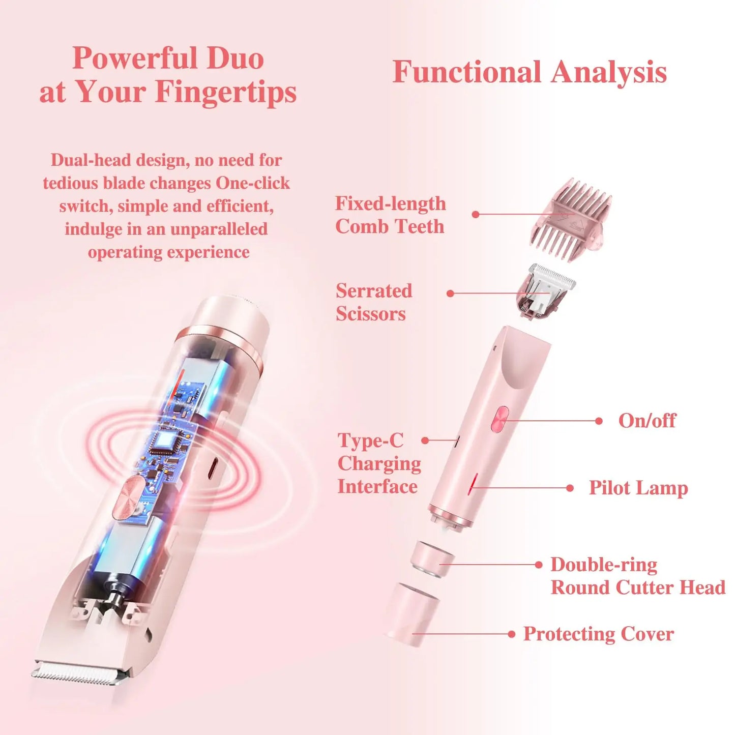 Dual Head Electric Hair Trimmer